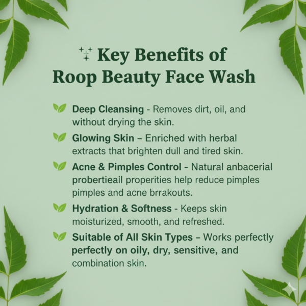 Roop Beauty Neem Aloe Vera & Tulsi Face Wash 60ML (Pack of 2)